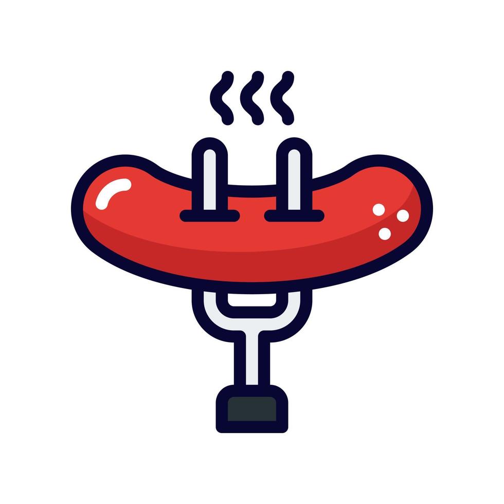 sausage filled line style icon. vector illustration for graphic design, website, app