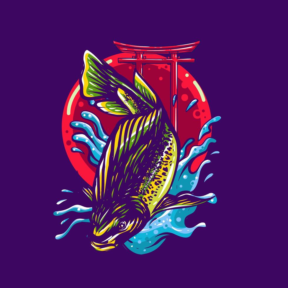 agua de pescado themas japoneses vector