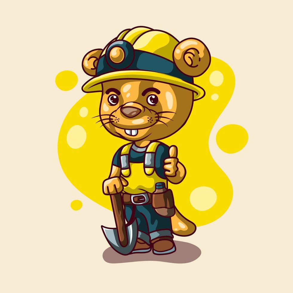 bear worker team character vector