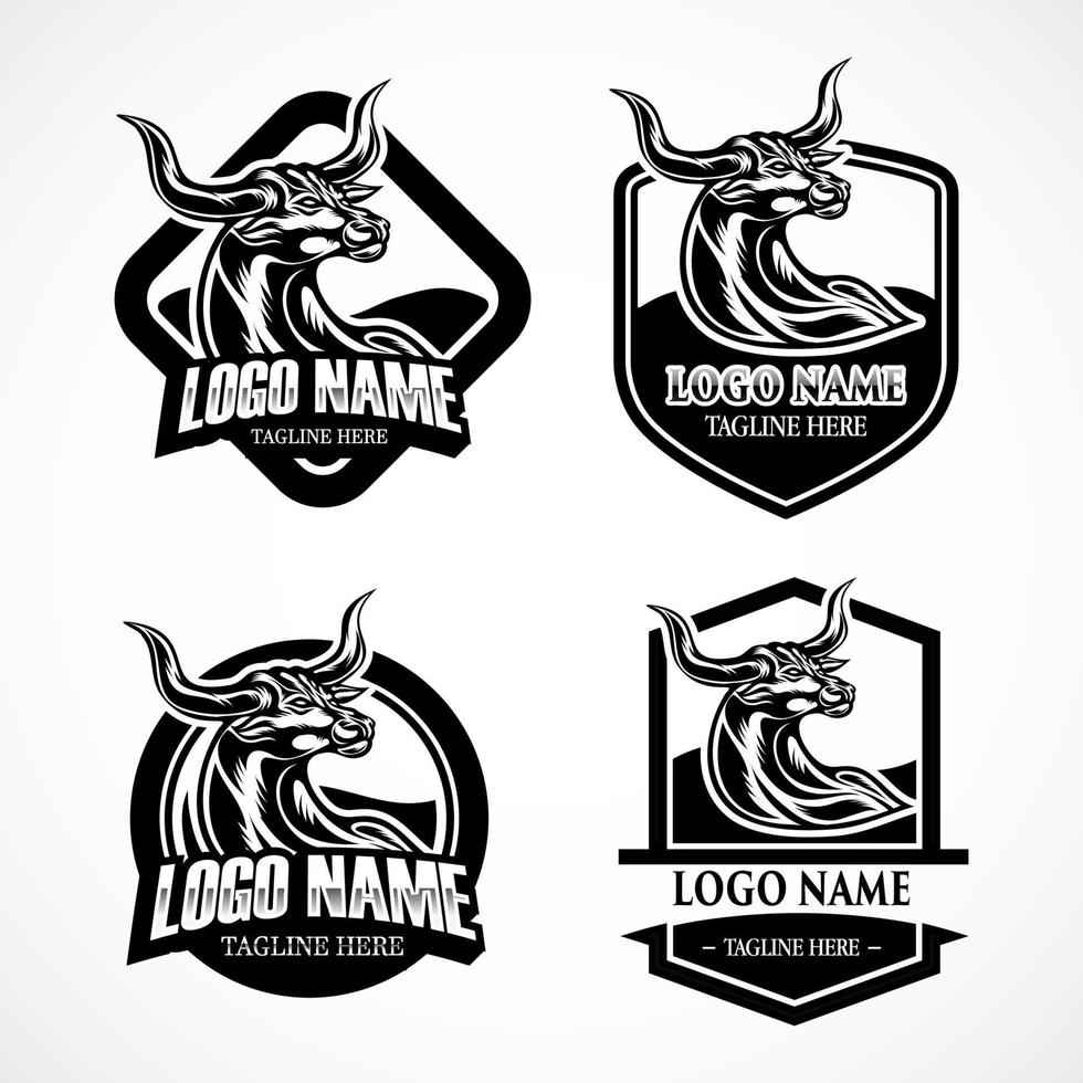 wild bull mascot vector illustration template