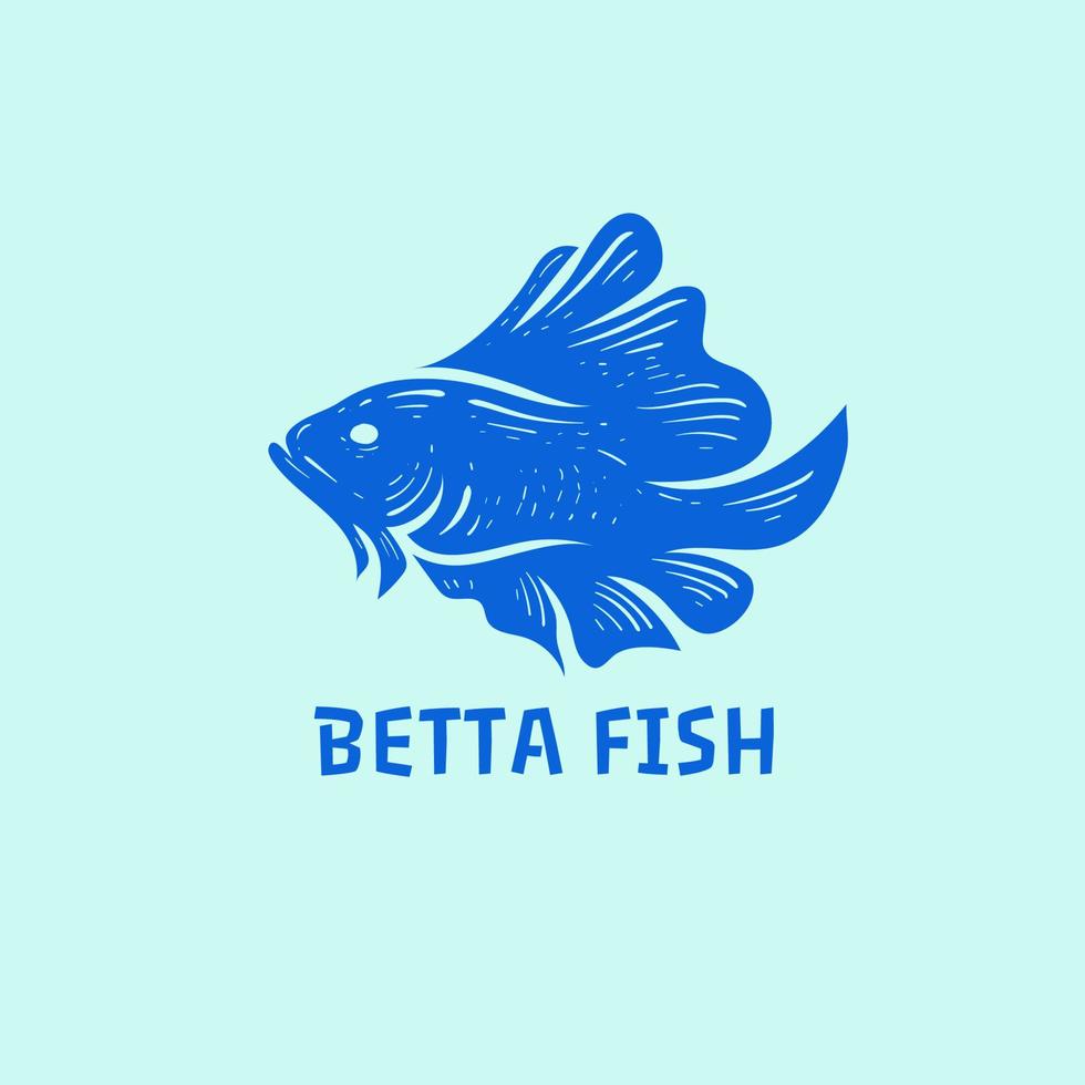 betta fish mascot logo vector