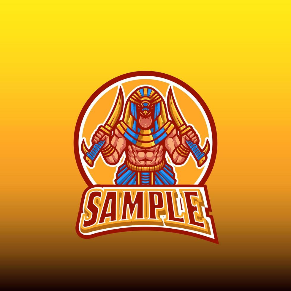 egypt god horus mascot logo vector