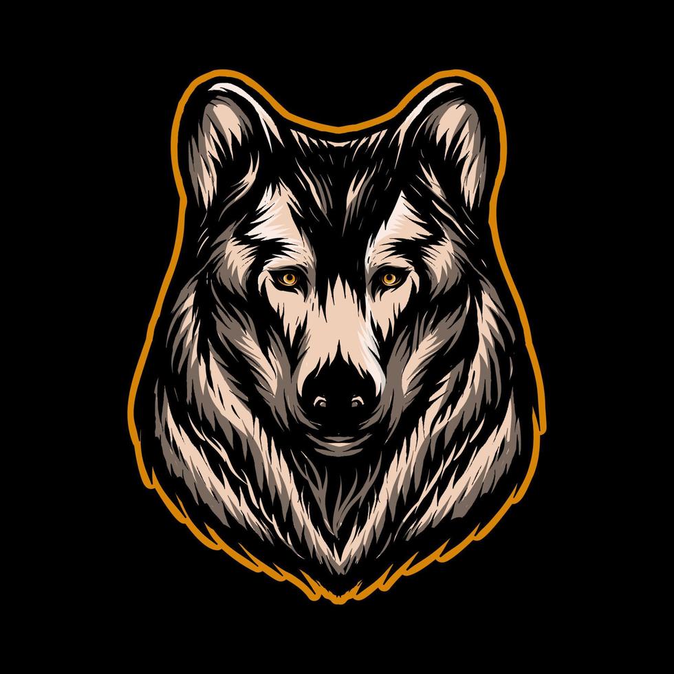 ilustración de diseño de vector de lobo salvaje