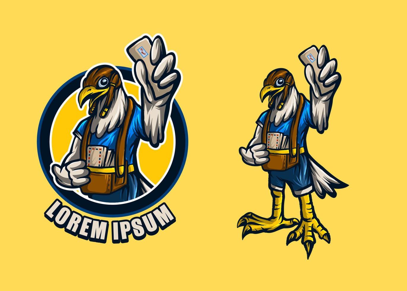 eagle post mascot character vector