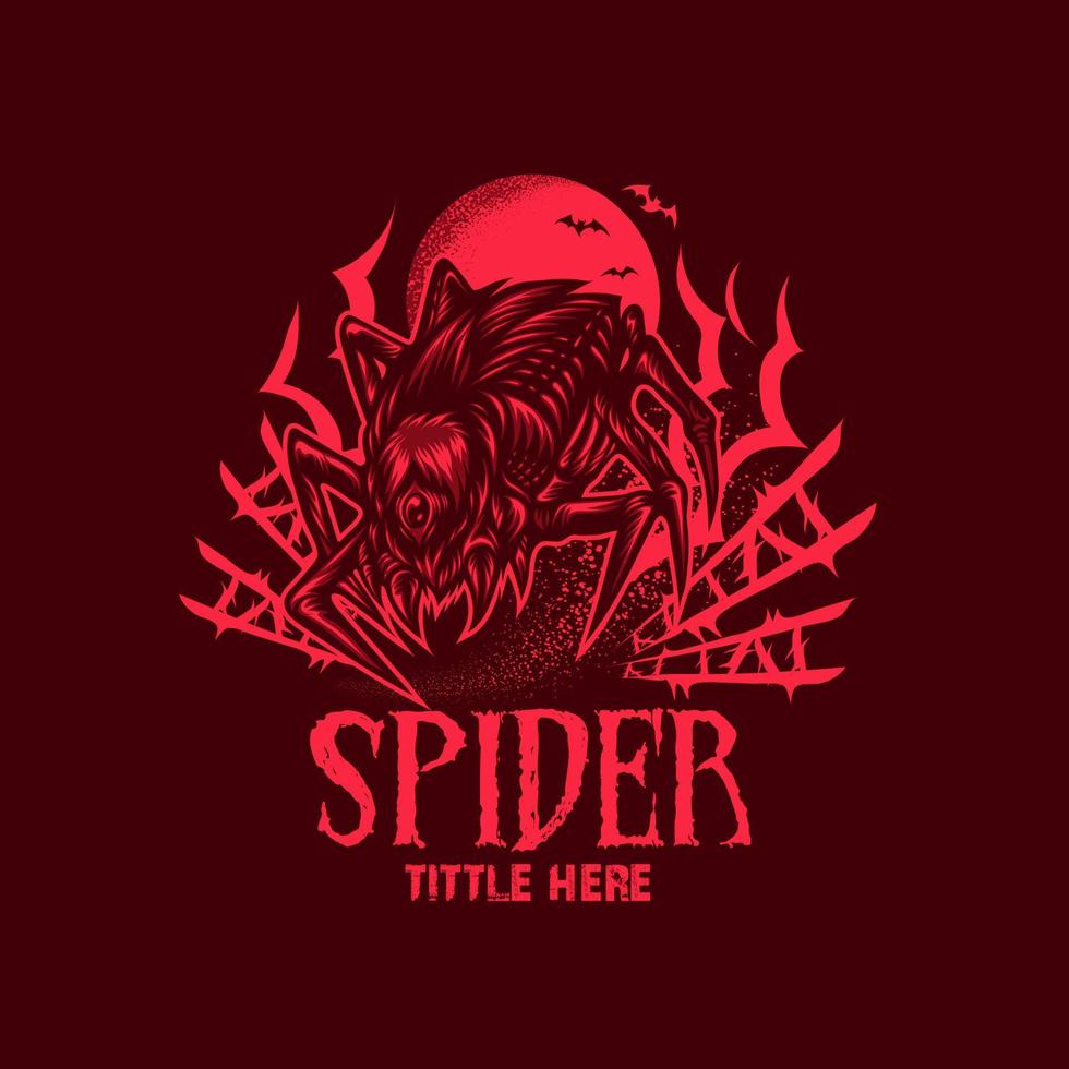Illustration of spider monster vector design