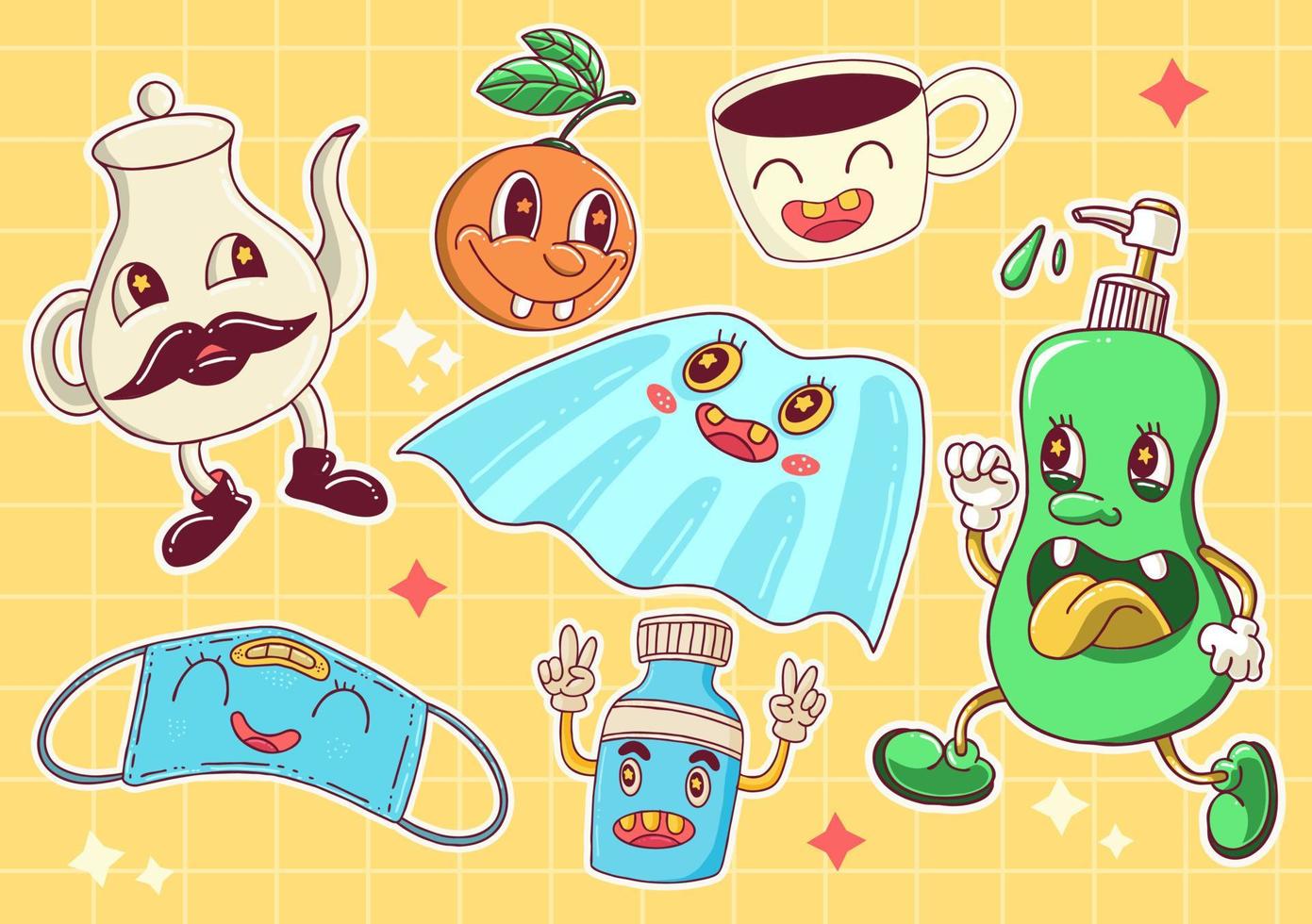 doodle mascot cartoon character fun vector
