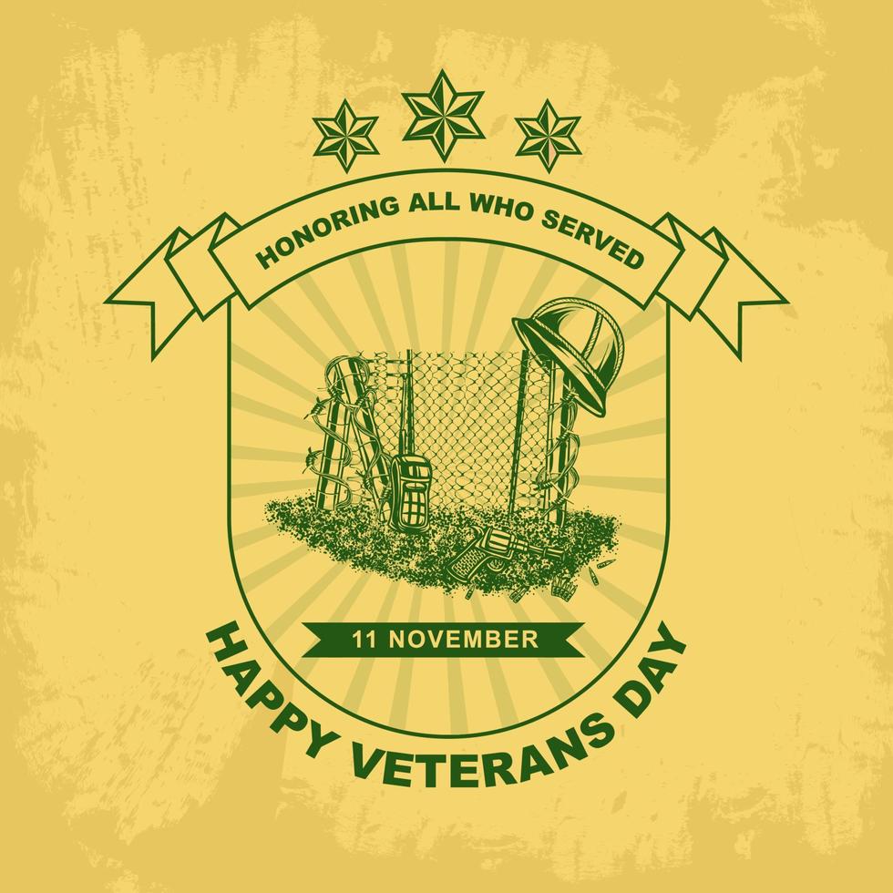 veterans days template shield vector