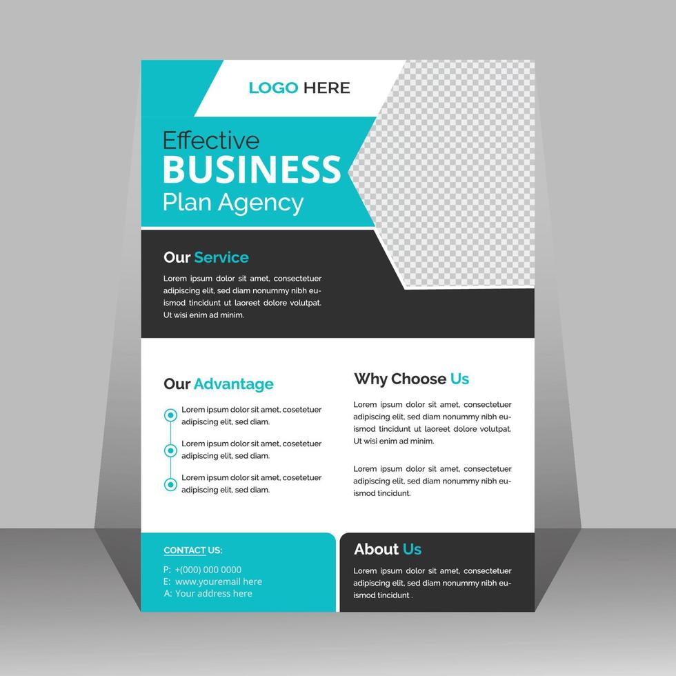 Modern corporate business flyer with abstract design template vector