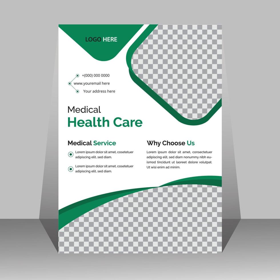 Medical flyer and  health care flyer design template vector