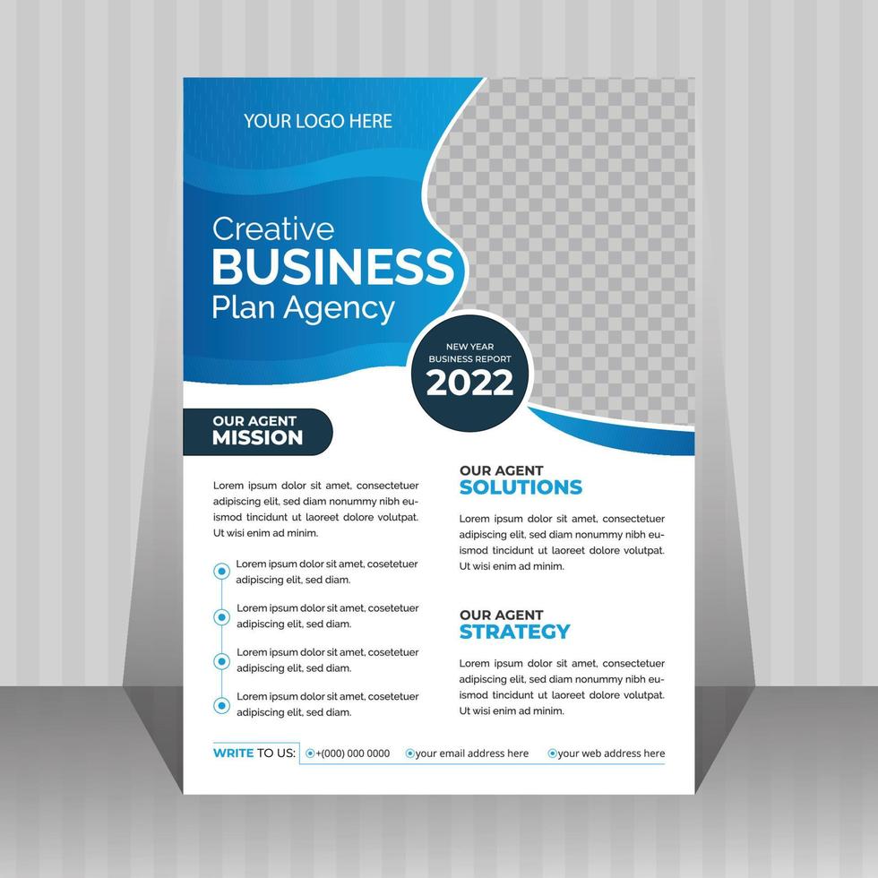 Creative blue modern business flyer design template vector