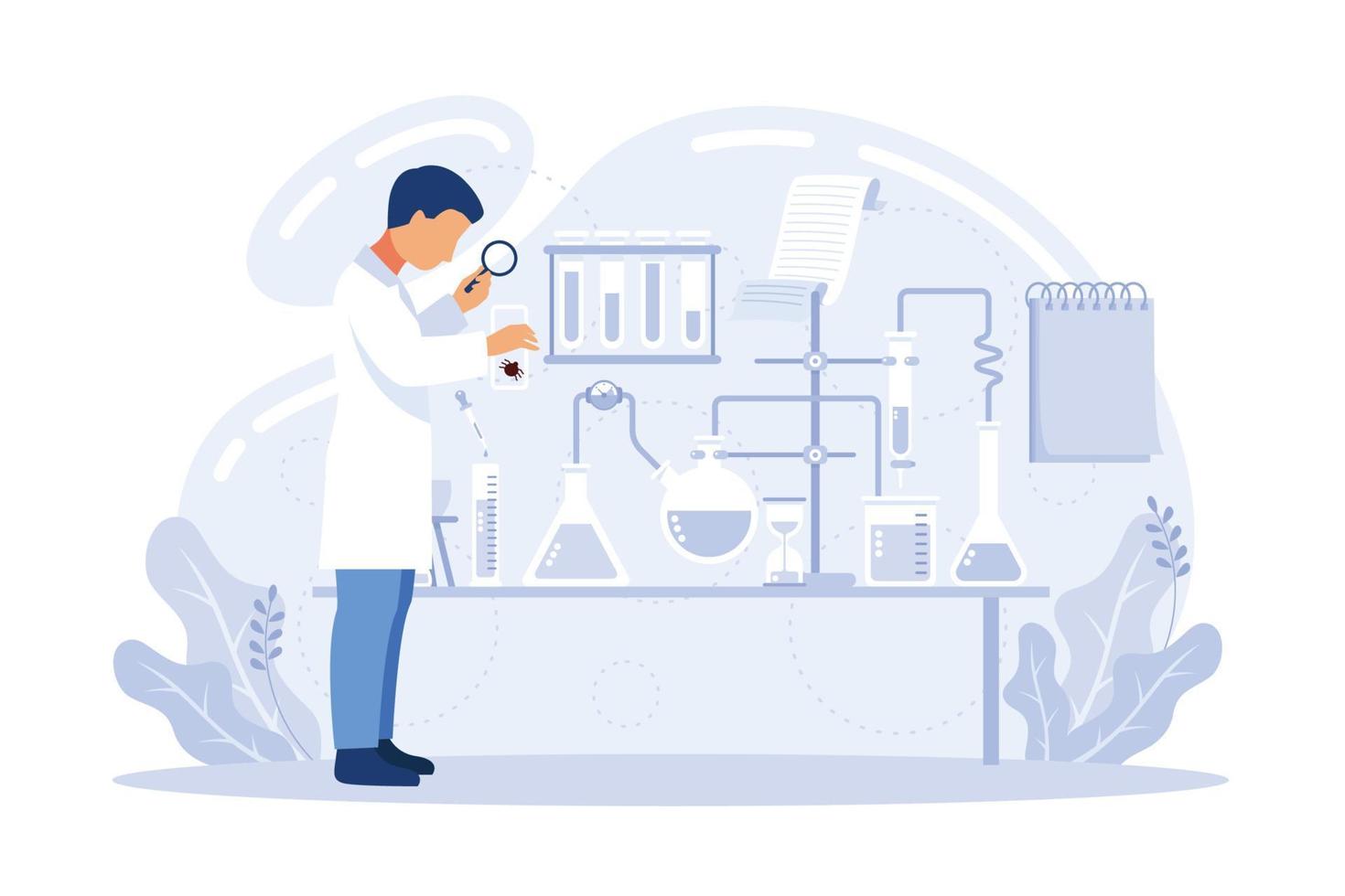 Laboratory diagnostic services. Medical tools. Colored vector illustration in flat style for clinical diagnostics center or lab advertisement.