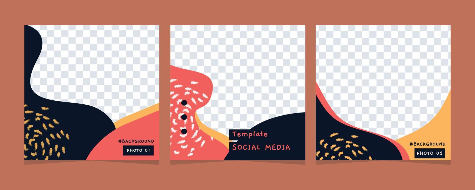 Social media post template, Abstract ornament with modern color vector