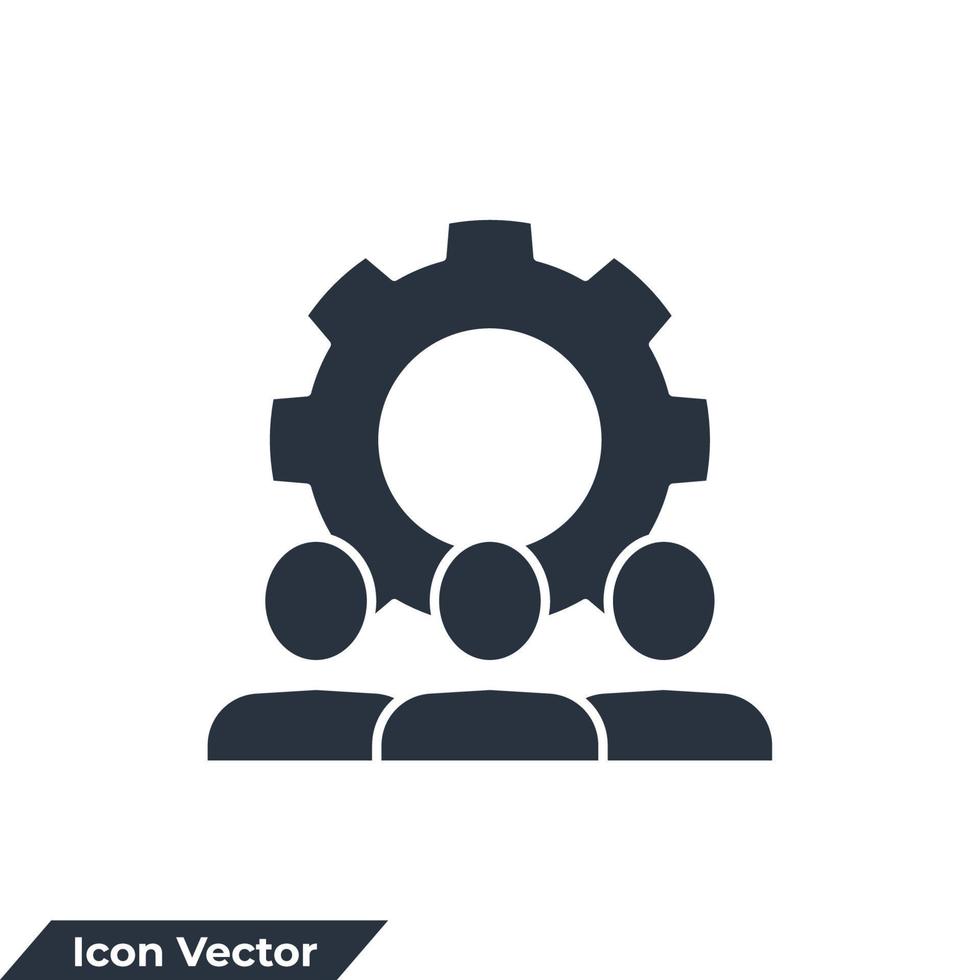 Ilustración de vector de logotipo de icono de gestión de red de grupo de usuarios. plantilla de símbolo de grupo de trabajo para la colección de diseño gráfico y web