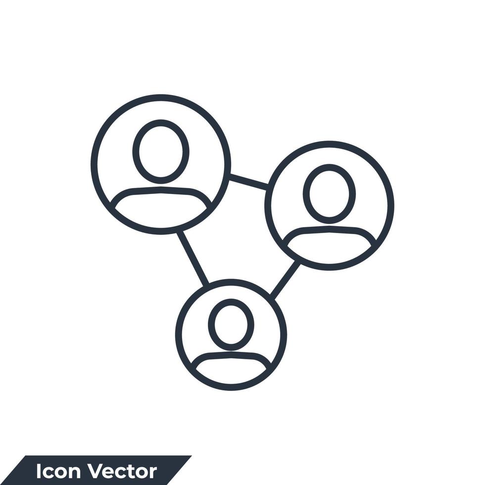 Ilustración de vector de logotipo de icono de red de personas. plantilla de símbolo de conexión para la colección de diseño gráfico y web