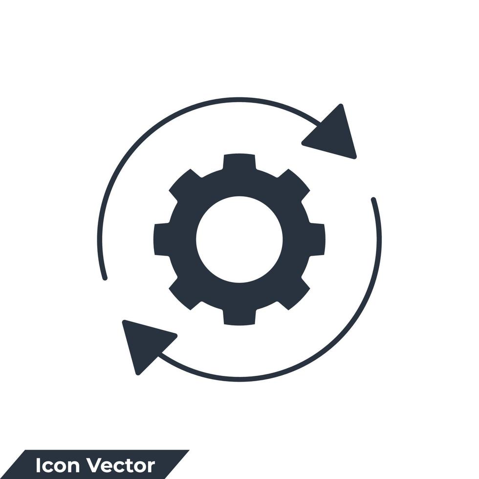 Ilustración de vector de logotipo de icono de gestión de procesos. plantilla de símbolo de optimización para la colección de diseño gráfico y web