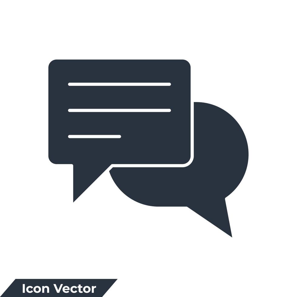 Talk bubble speech icon logo vector illustration. communication symbol template for graphic and web design collection
