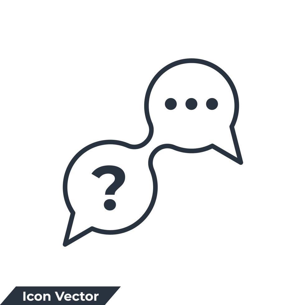 question and answer icon logo vector illustration. question answer symbol template for graphic and web design collection