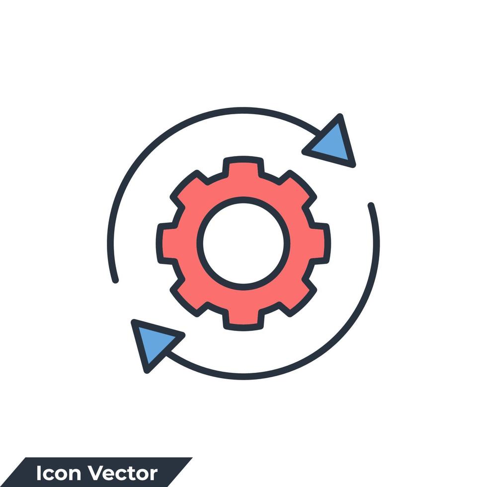 Ilustración de vector de logotipo de icono de gestión de procesos. plantilla de símbolo de optimización para la colección de diseño gráfico y web