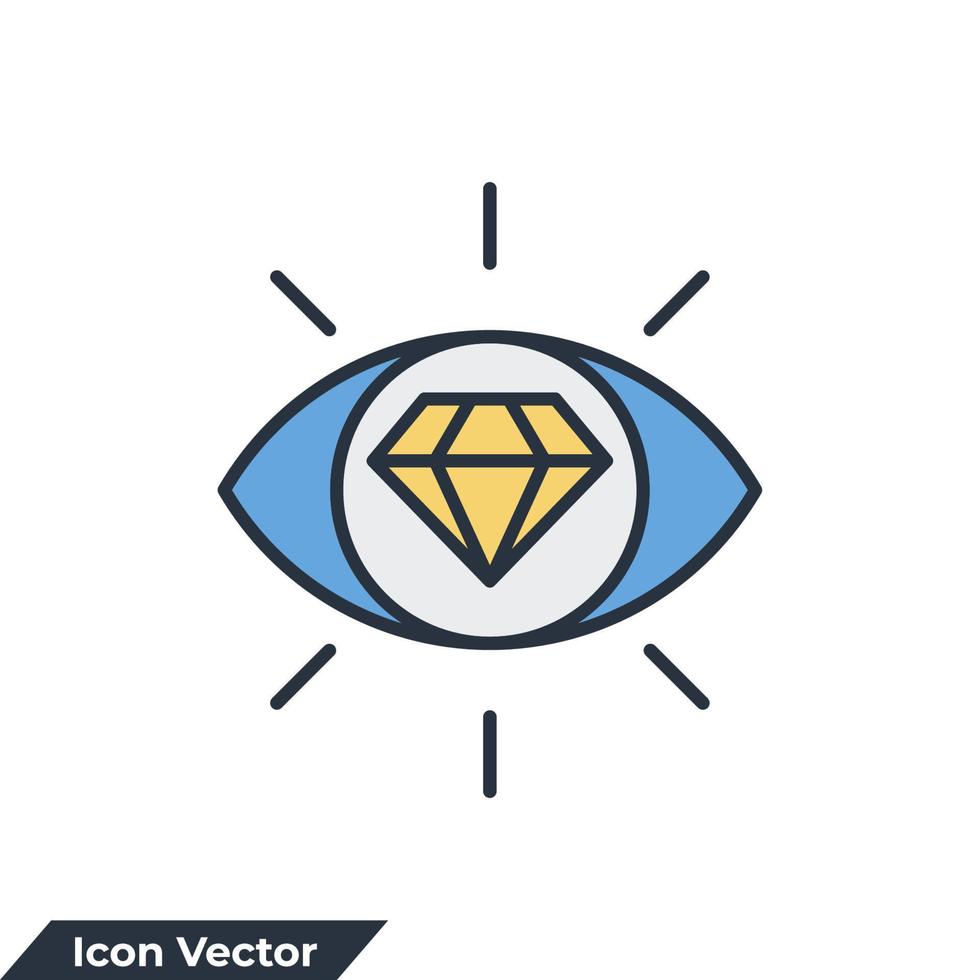 vision icon logo vector illustration. Eye symbol template for graphic and web design collection