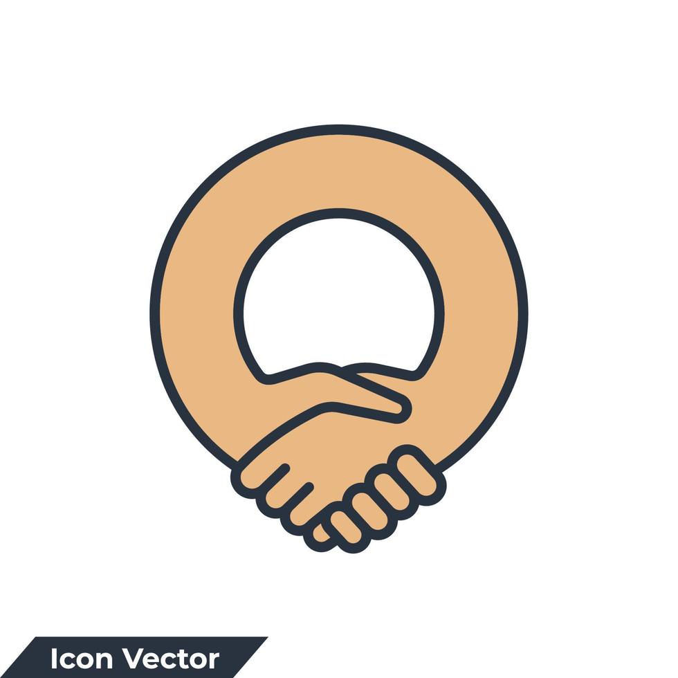 partnership icon logo vector illustration. Handshake Friendship Partnership symbol template for graphic and web design collection