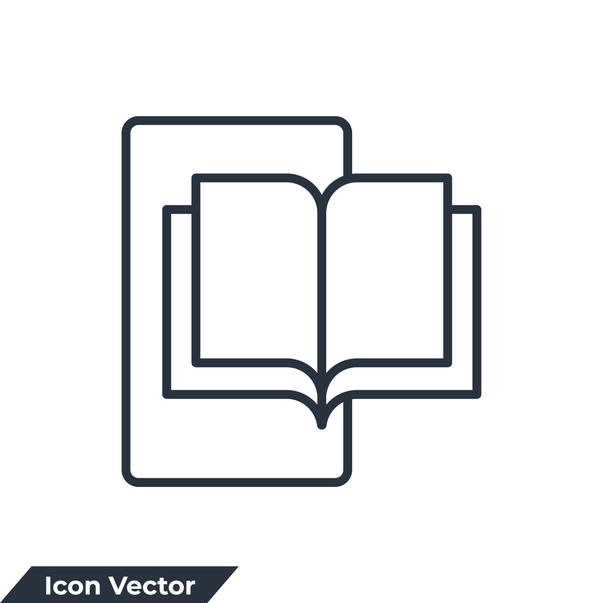 e-learning resources icon logo vector illustration. reading book on