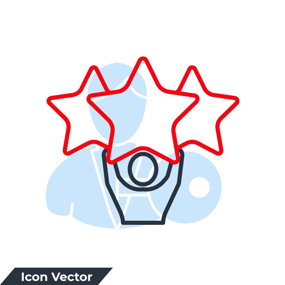 hombre y una ilustración de vector de logotipo de icono de estrella. plantilla de símbolo de excelencia para la colección de diseño gráfico y web