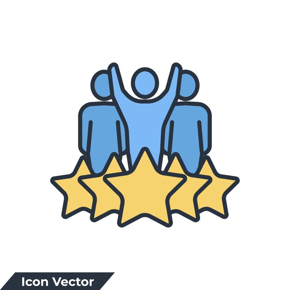 People team and star icon logo vector illustration. experience symbol template for graphic and web design collection