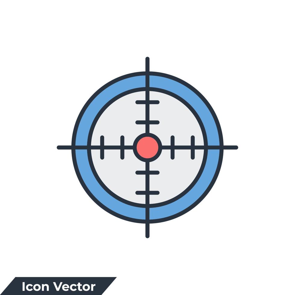 Ilustración de vector de logotipo de icono de objetivo y objetivo. plantilla de símbolo de destino para la colección de diseño gráfico y web