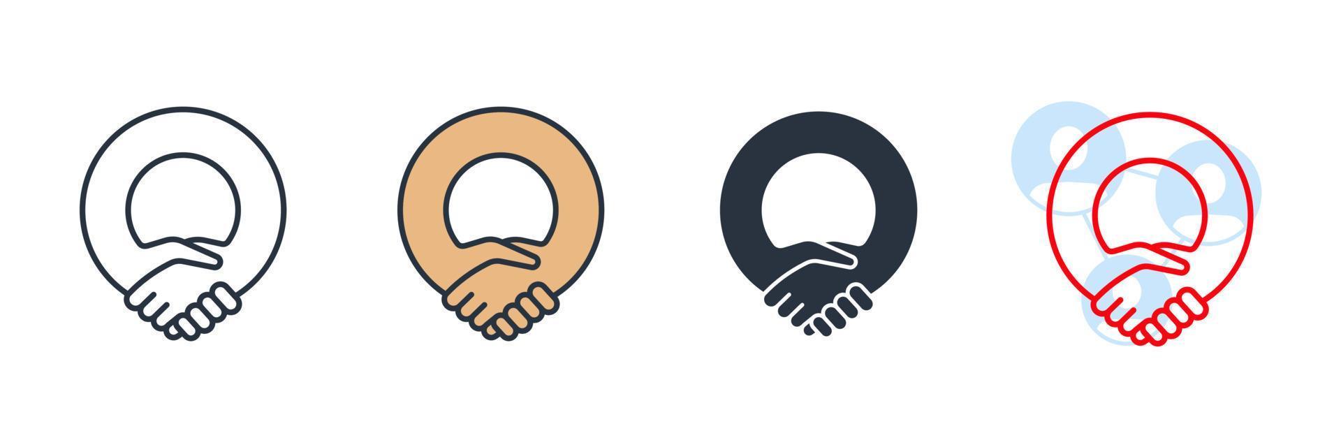 partnership icon logo vector illustration. Handshake Friendship Partnership symbol template for graphic and web design collection