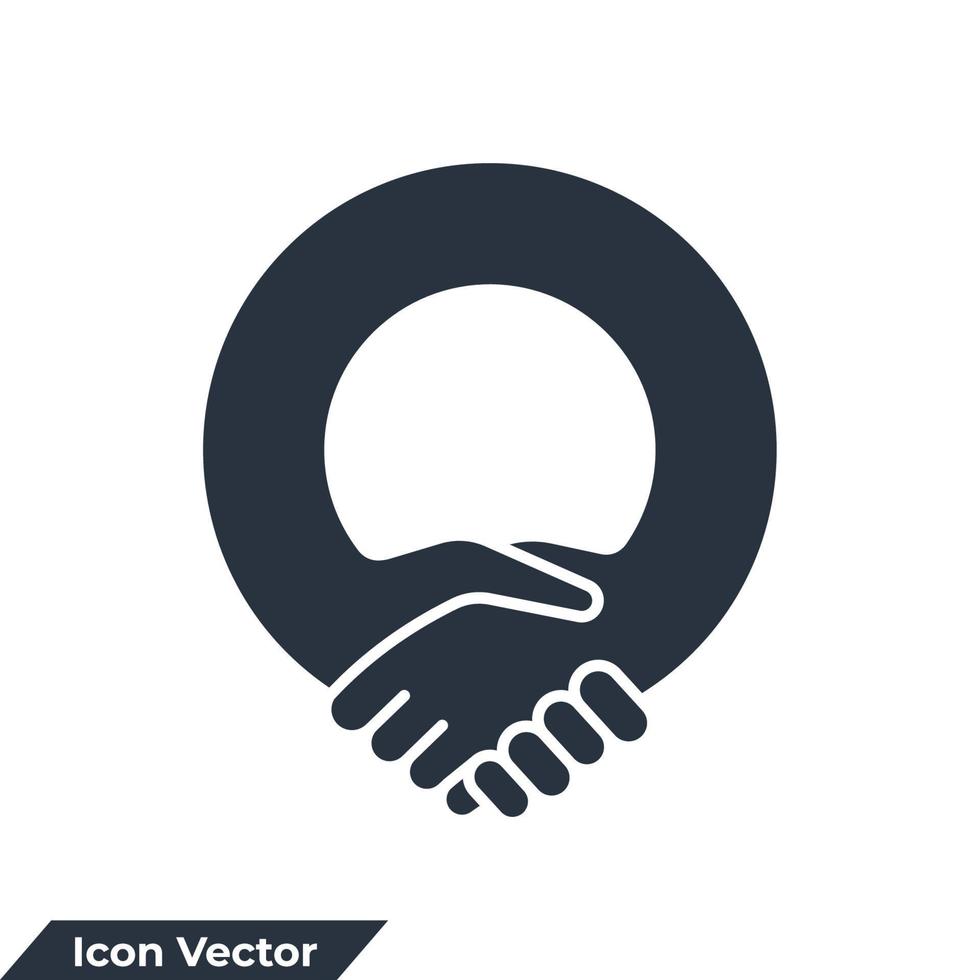 ilustración de vector de logotipo de icono de asociación. plantilla de símbolo de asociación de amistad de apretón de manos para la colección de diseño gráfico y web