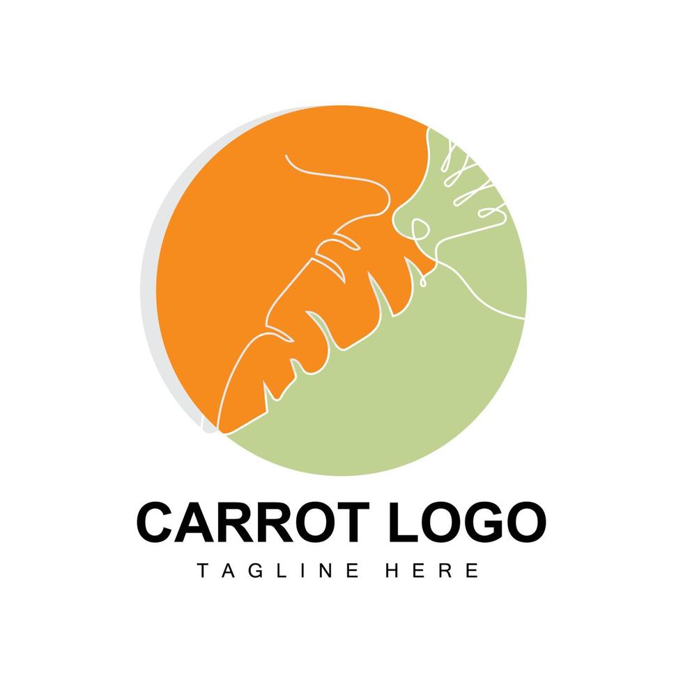 diseño de logotipo de zanahoria línea vector estilo vegetariano fruta vegetal icono ingredientes de cocina
