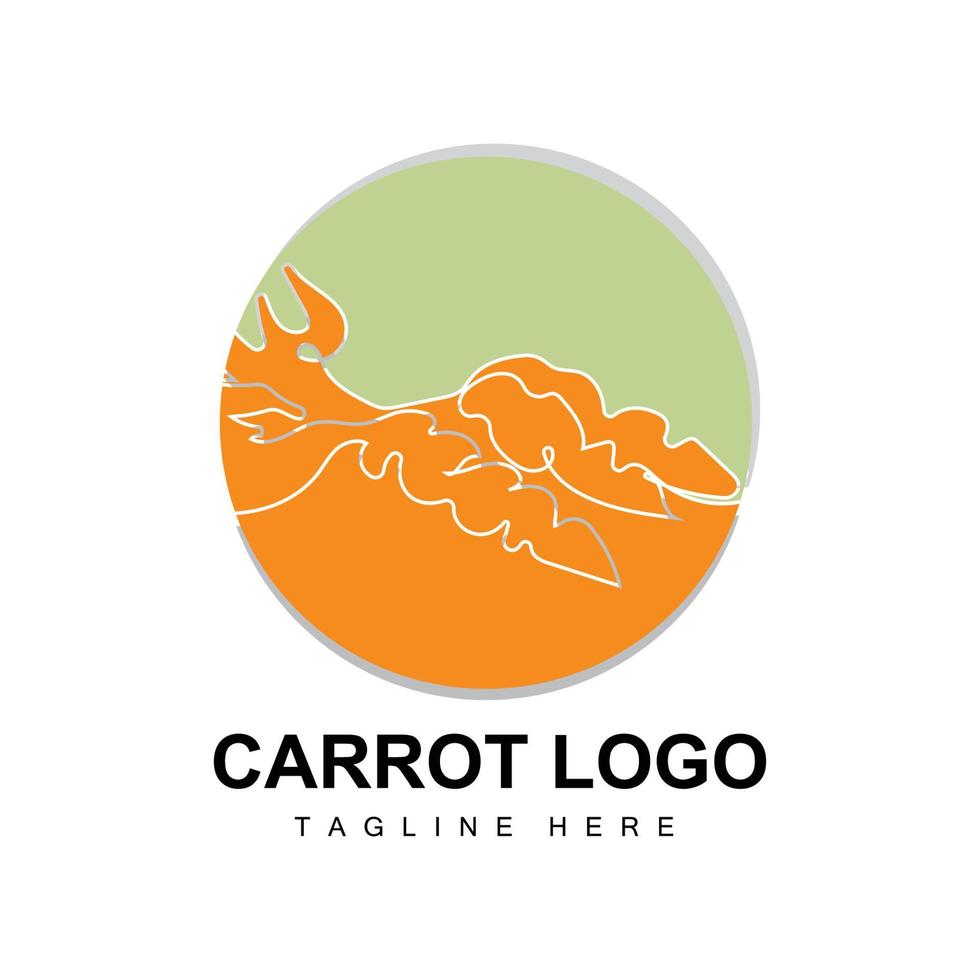 diseño de logotipo de zanahoria línea vector estilo vegetariano fruta vegetal icono ingredientes de cocina