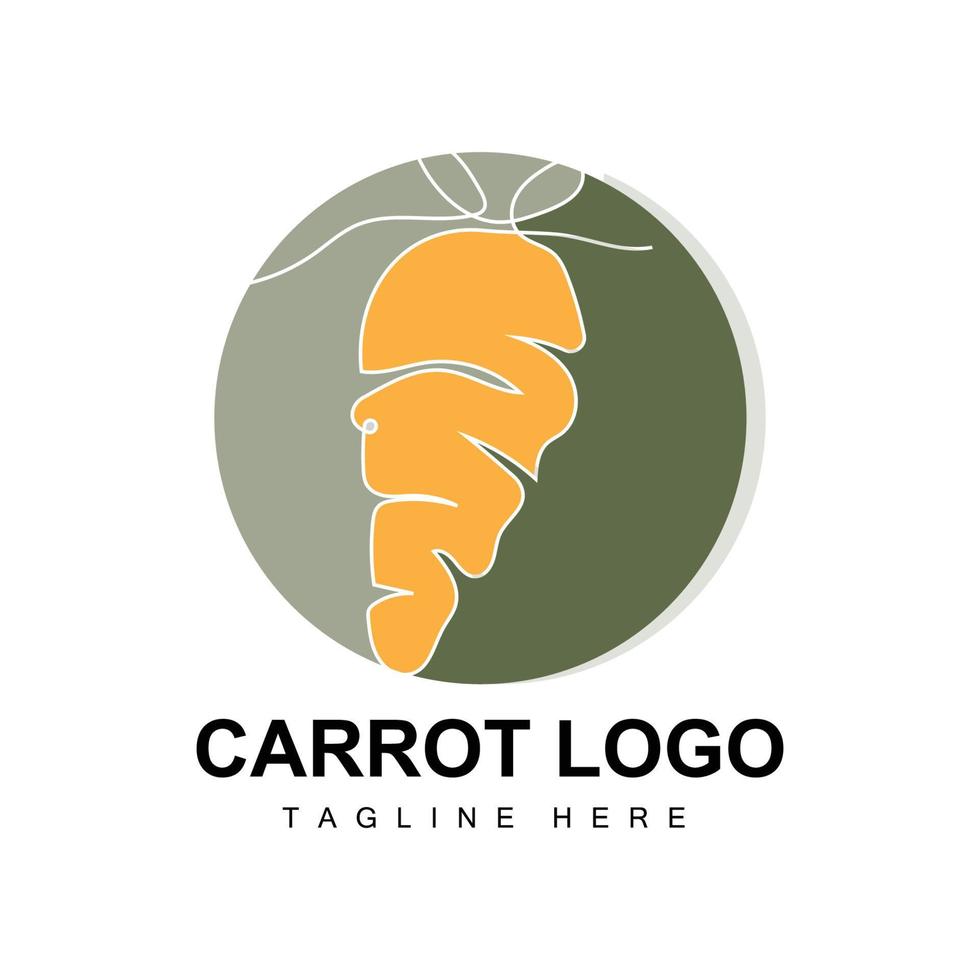 Carrot Logo Design Line Vector Style Vegetarian Fruit Vegetable Icon Cooking Ingredients