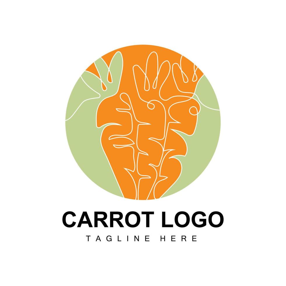 diseño de logotipo de zanahoria línea vector estilo vegetariano fruta vegetal icono ingredientes de cocina