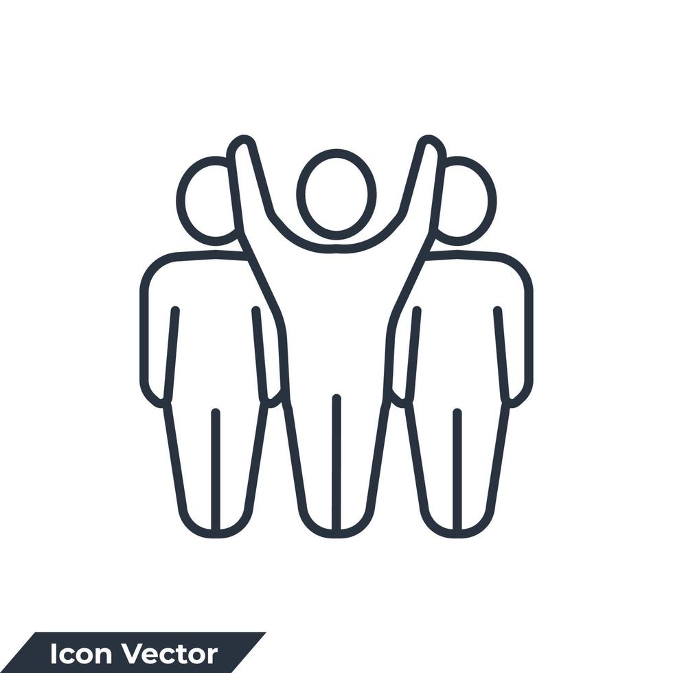 People team icon logo vector illustration. work group symbol template for graphic and web design collection