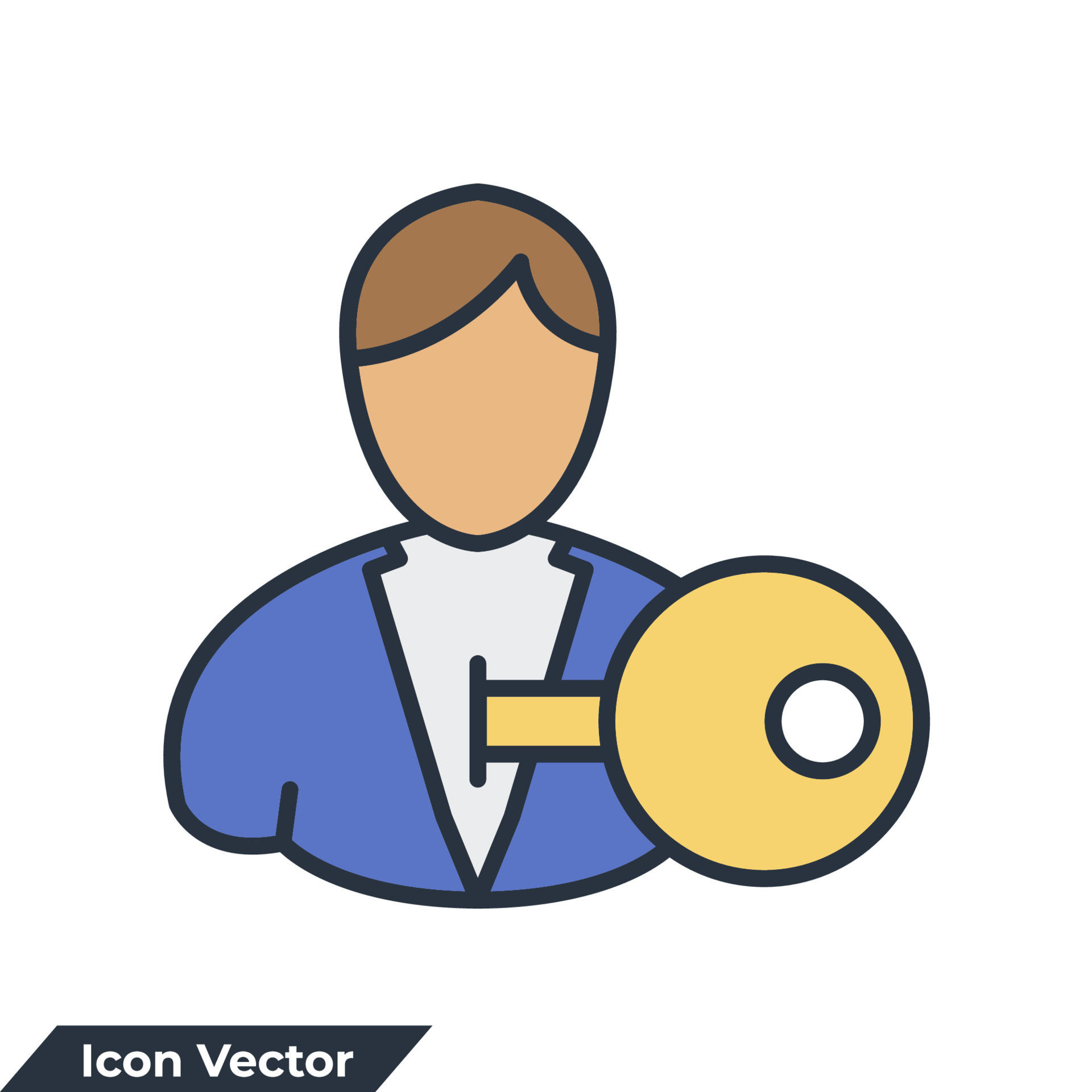 key employee icon logo vector illustration. key employee symbol