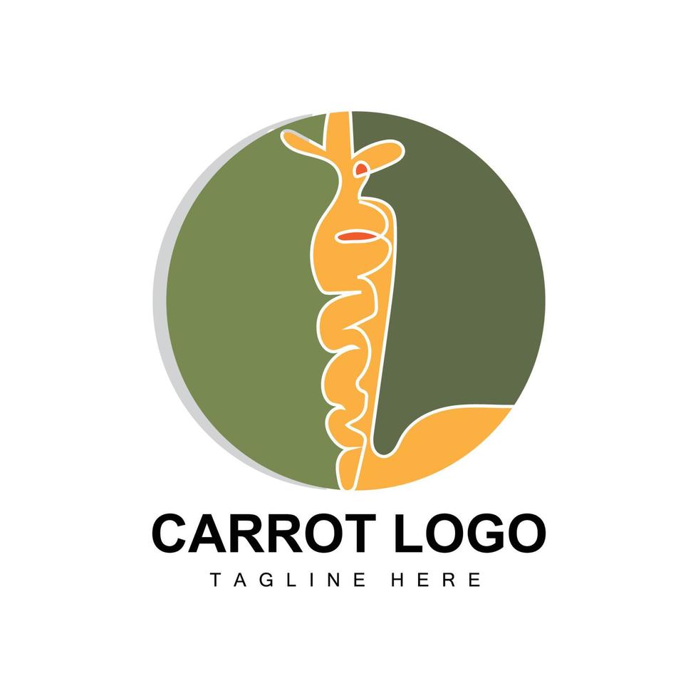 diseño de logotipo de zanahoria línea vector estilo vegetariano fruta vegetal icono ingredientes de cocina