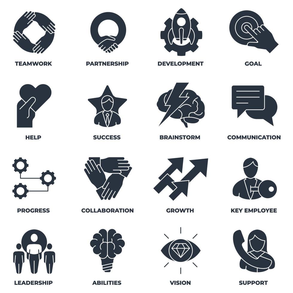 Set of Business teamwork icon logo vector illustration. goal