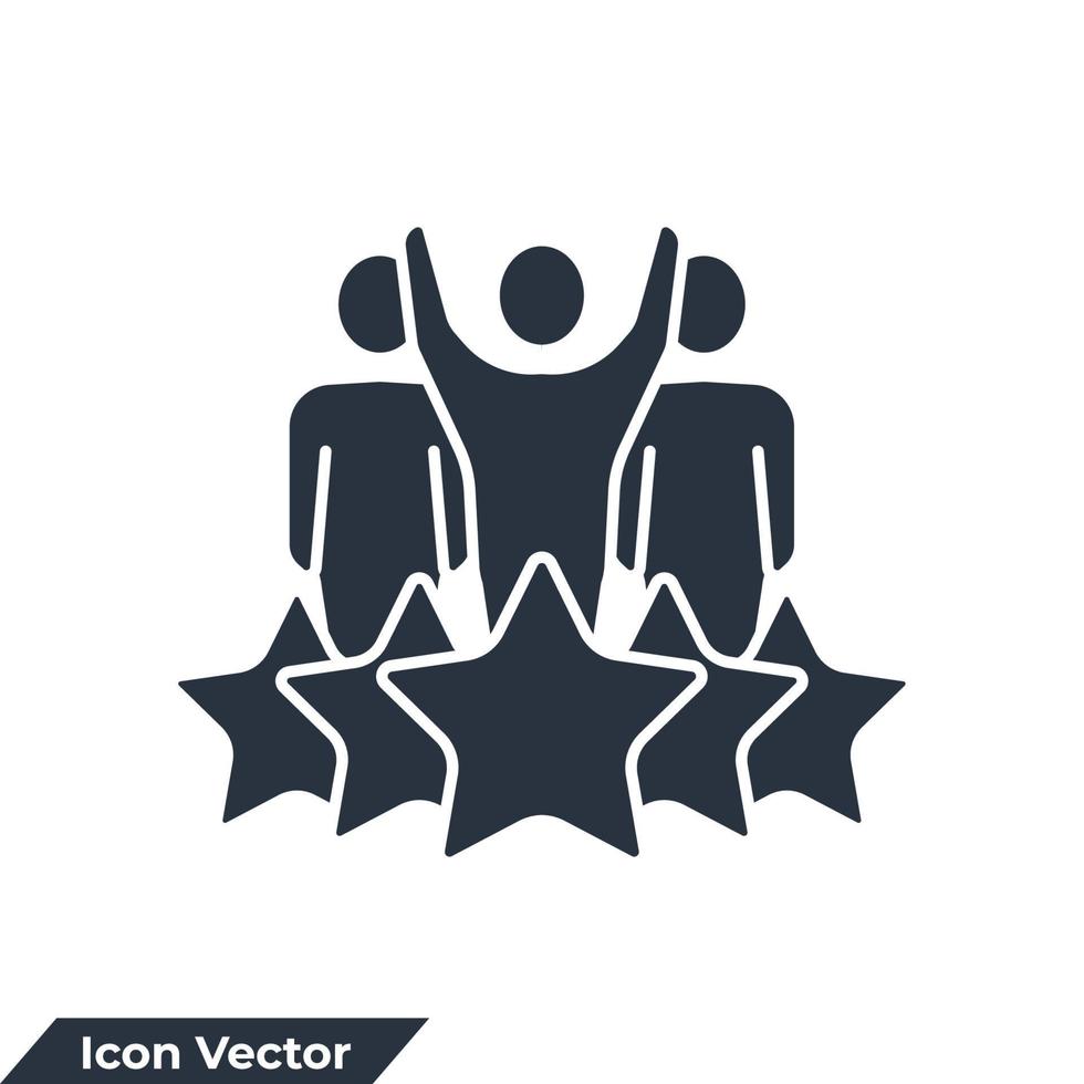 People team and star icon logo vector illustration. experience symbol template for graphic and web design collection