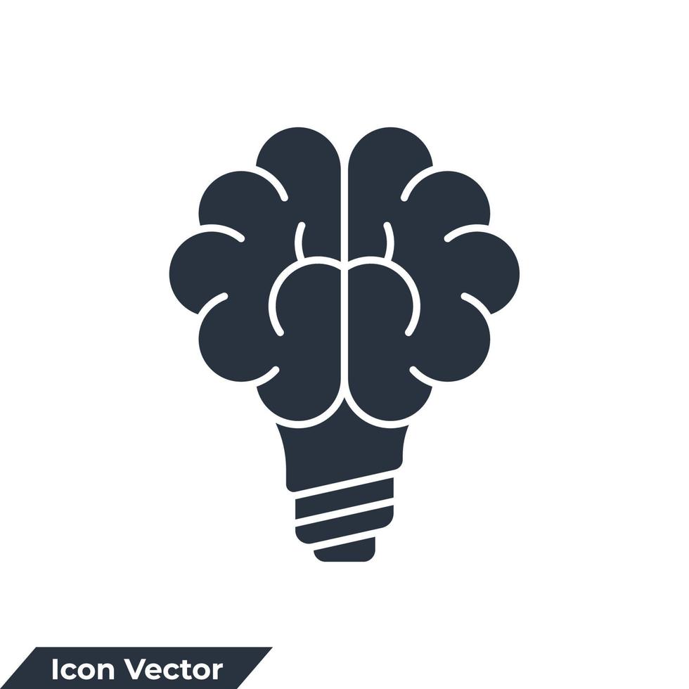 ilustración de vector de logotipo de icono de habilidades. Idea creativa. cerebro en plantilla de símbolo de bombilla para colección de diseño gráfico y web