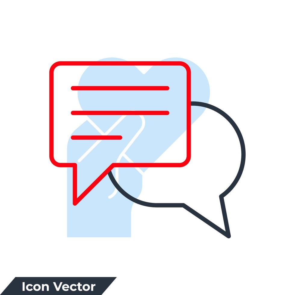 Talk bubble speech icon logo vector illustration. communication symbol template for graphic and web design collection