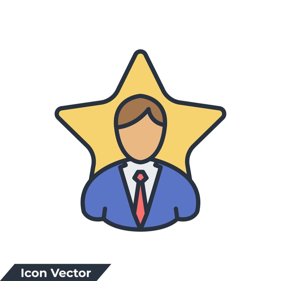 Ilustración de vector de logotipo de icono de éxito. plantilla de símbolo de estrellas de personas para la colección de diseño gráfico y web