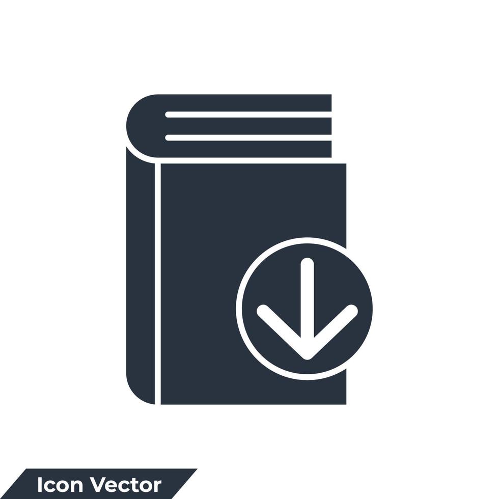 Download book icon logo vector illustration. e-book symbol template for graphic and web design collection