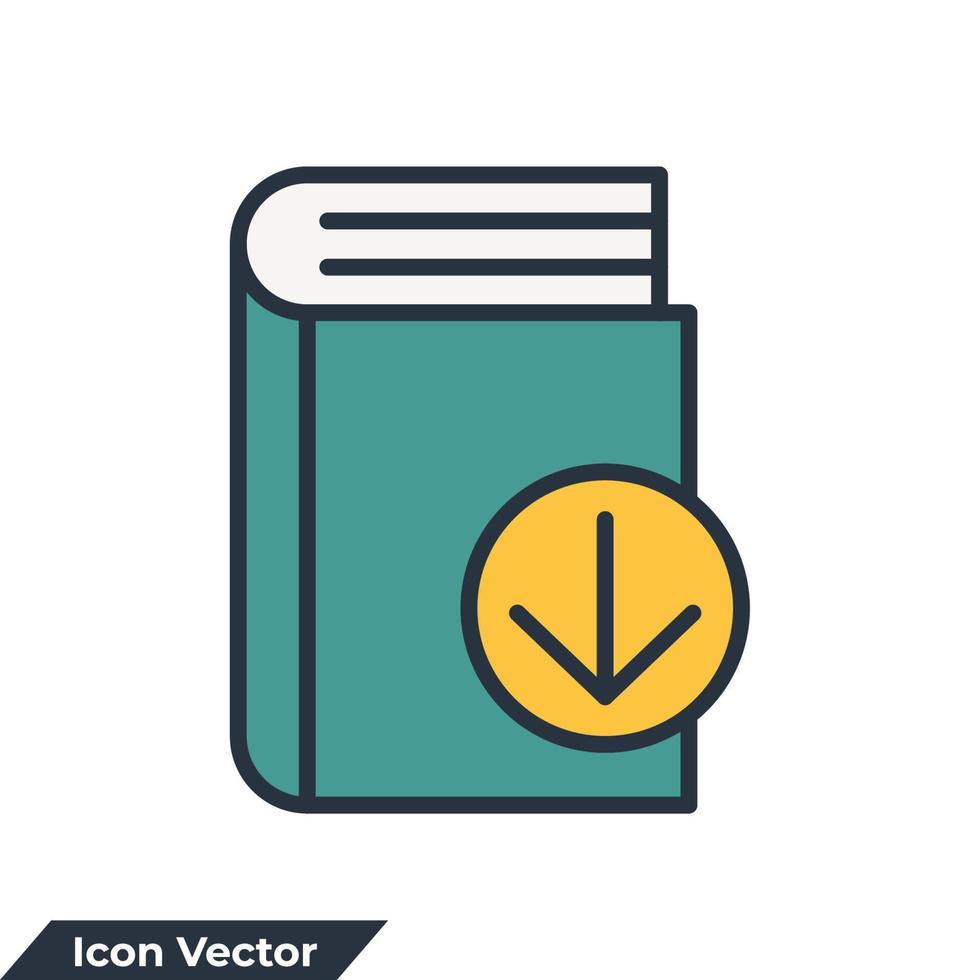 descargue la ilustración del vector del logotipo del icono del libro. plantilla de símbolo de libro electrónico para la colección de diseño gráfico y web