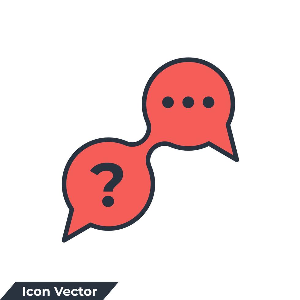 question and answer icon logo vector illustration. question answer symbol template for graphic and web design collection