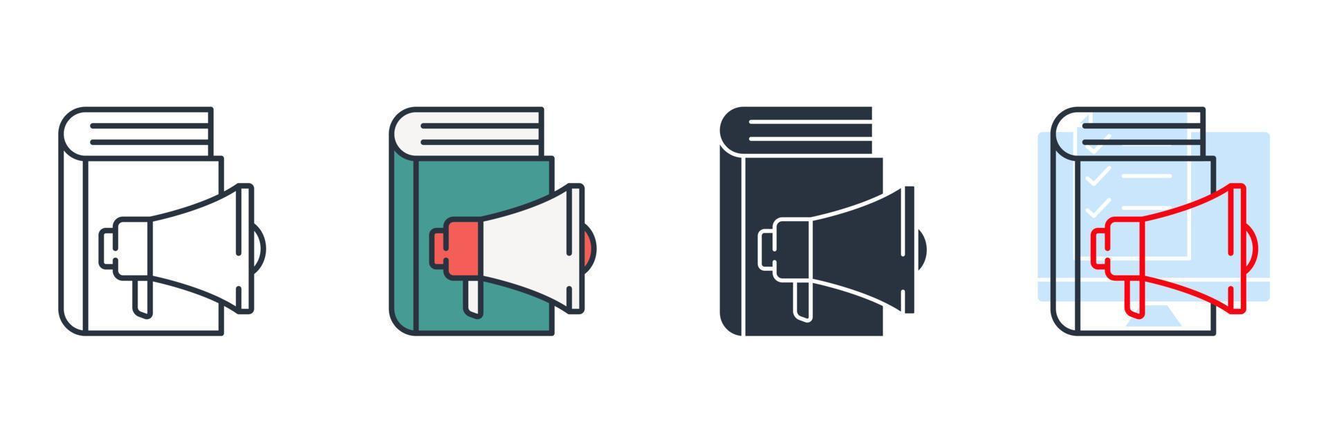 audio book icon logo vector illustration. ebook symbol template for graphic and web design collection