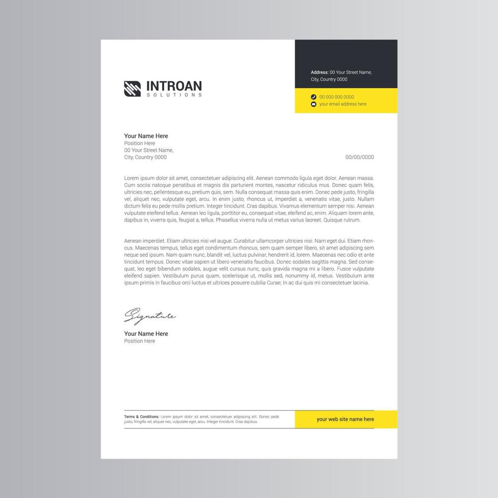 Clean and Corporate Letterhead Template vector