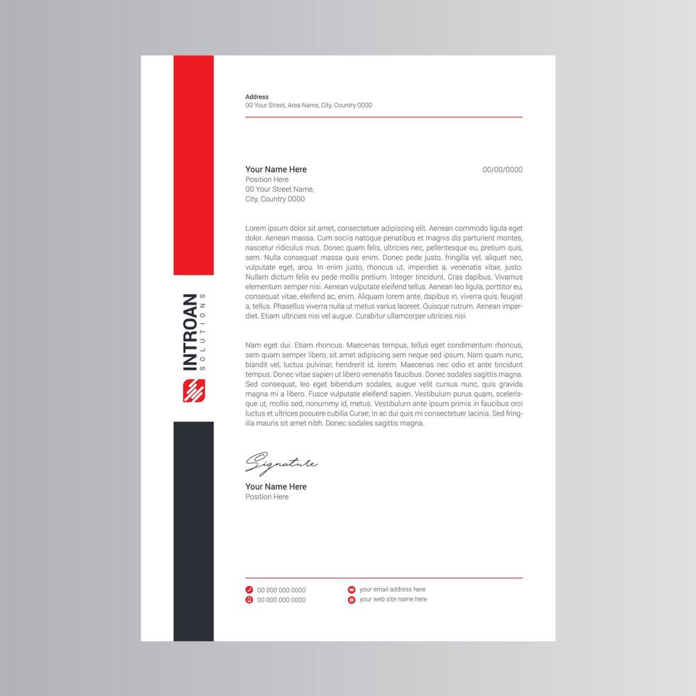 Clean and Corporate Letterhead Template vector