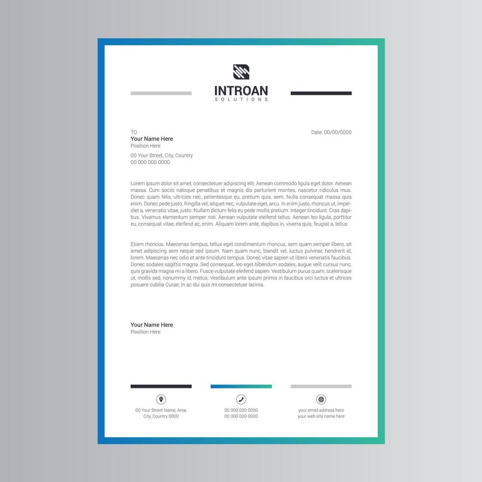 Clean and Corporate Letterhead Template vector