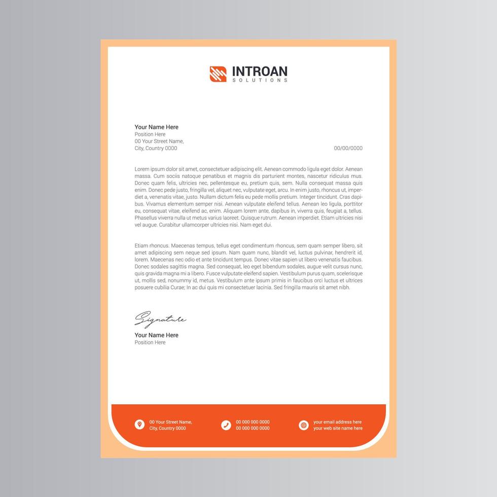 Clean and Corporate Letterhead Template vector